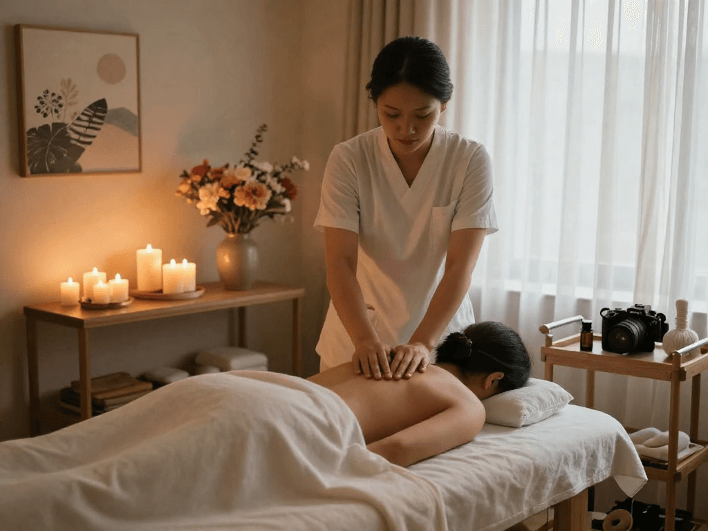 Relaxation massage therapy session at 서대문출장안마, featuring soothing atmosphere and therapist in action.