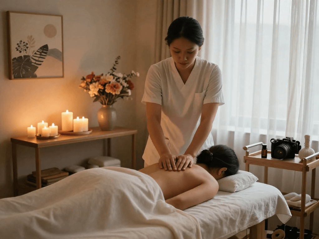 Relaxation massage therapy session at 서대문출장안마, featuring soothing atmosphere and therapist in action.