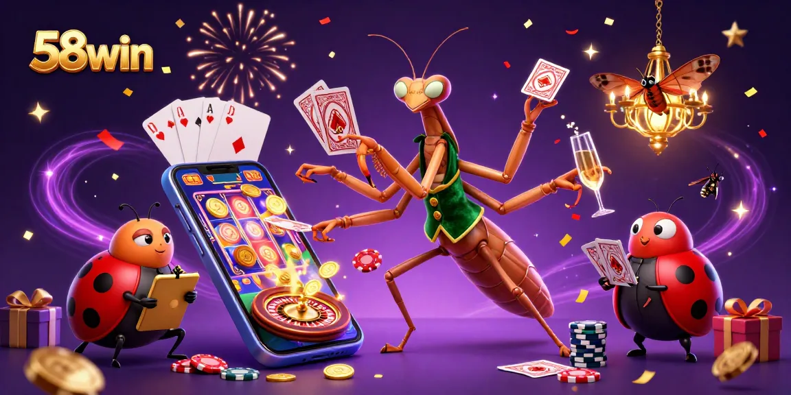 Experience the thrill of 58win with vibrant characters and exciting gaming elements in this dynamic 3D scene.