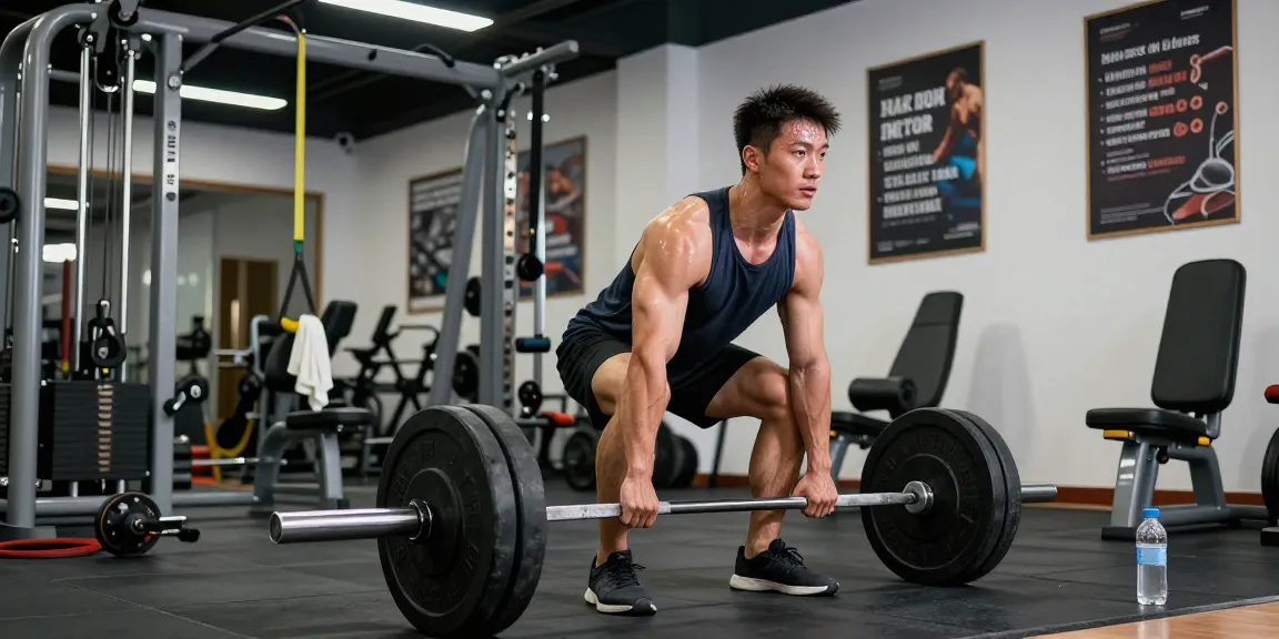Anabolika Shop Deutschland - Bodybuilder hebt Gewichte im modernen Fitnessstudio und hebt intensives Training für Muskelwachstum hervor.