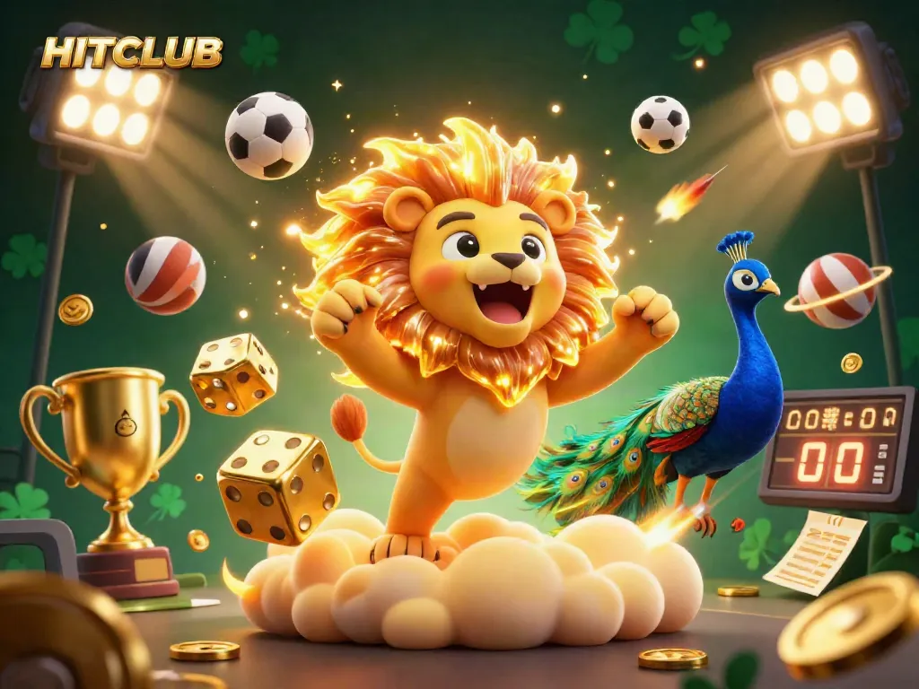 Bet on HITCLUB with an exciting, vibrant casino scene featuring mesmerizing sports elements.