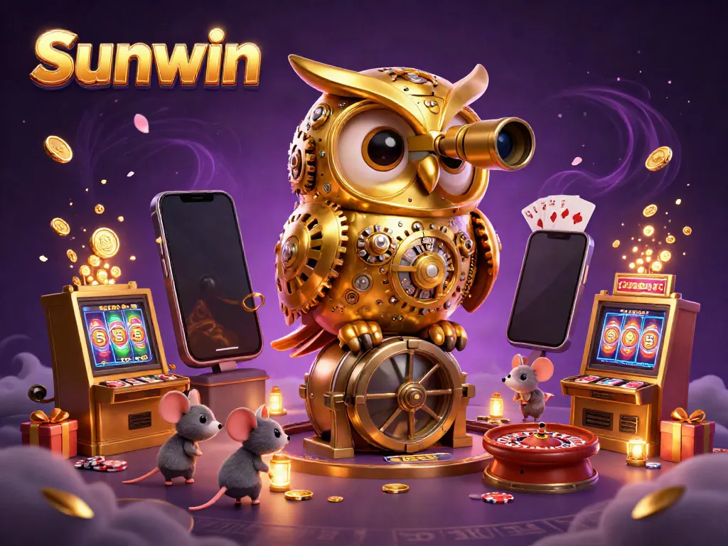Experience thrilling casino action with Sunwin, featuring a golden owl and fun slots!