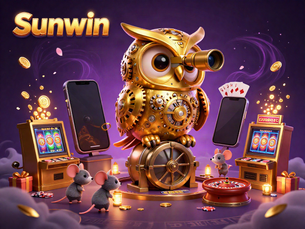 Experience thrilling casino action with Sunwin, featuring a golden owl and fun slots!