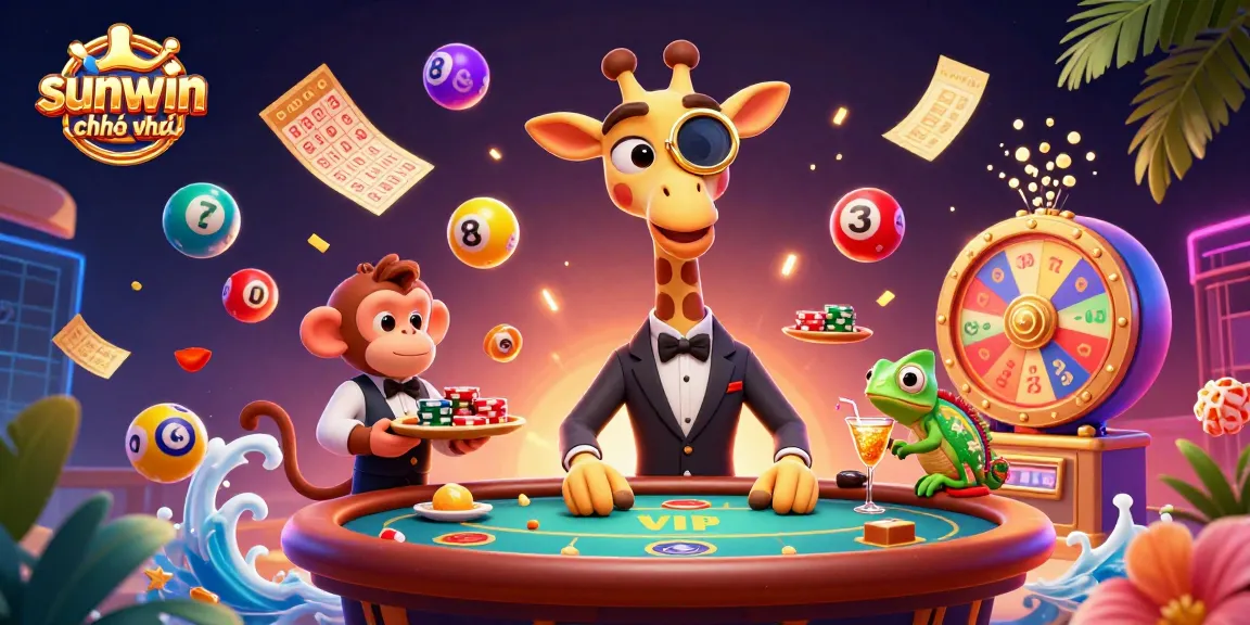 Experience the fun-filled gaming atmosphere at sunwin chính thức with a vibrant casino scene featuring engaging characters and lively elements.