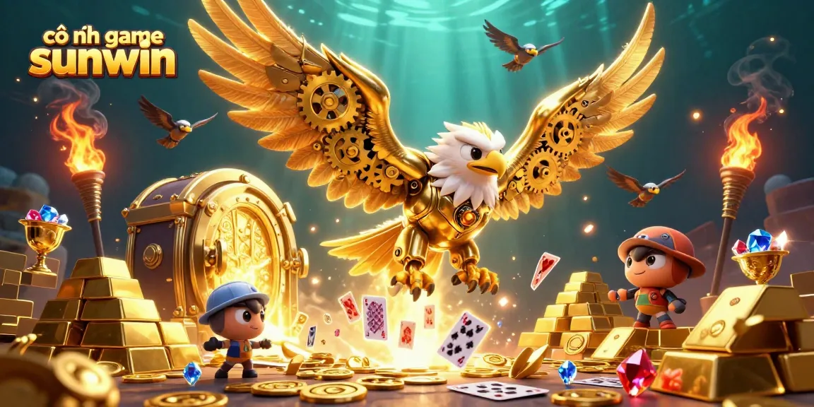 Experience thrilling games at cổng game sunwin with the cybernetic eagle and vibrant casino treasures.