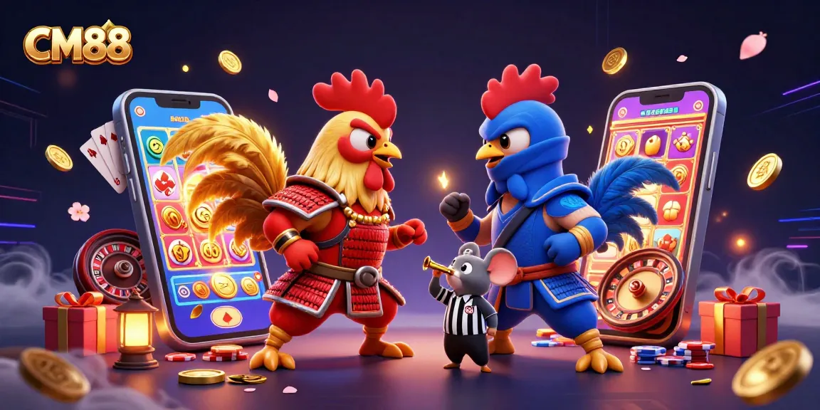 Experience thrilling action with CM88 as brave roosters clash in a vibrant casino arena