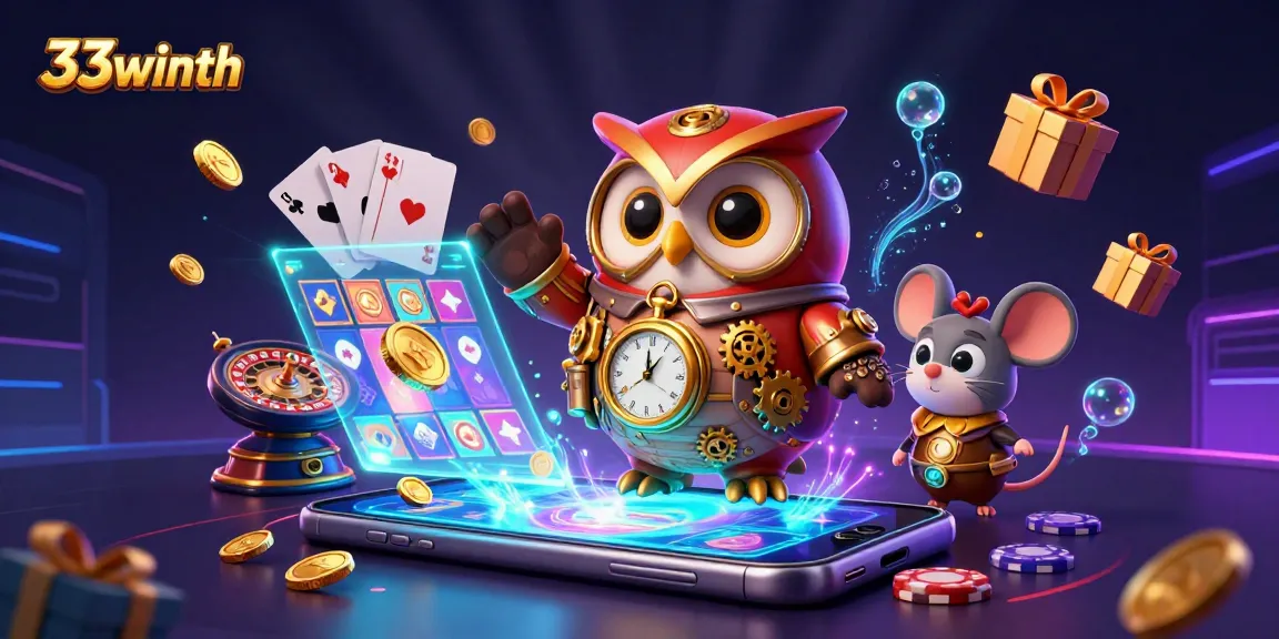 Experience thrilling wins with 33winth's vibrant gaming scene featuring dynamic slots and magical characters.