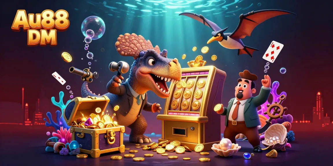 Experience thrilling jackpots with Au88 DM in this vibrant, action-packed casino scene.