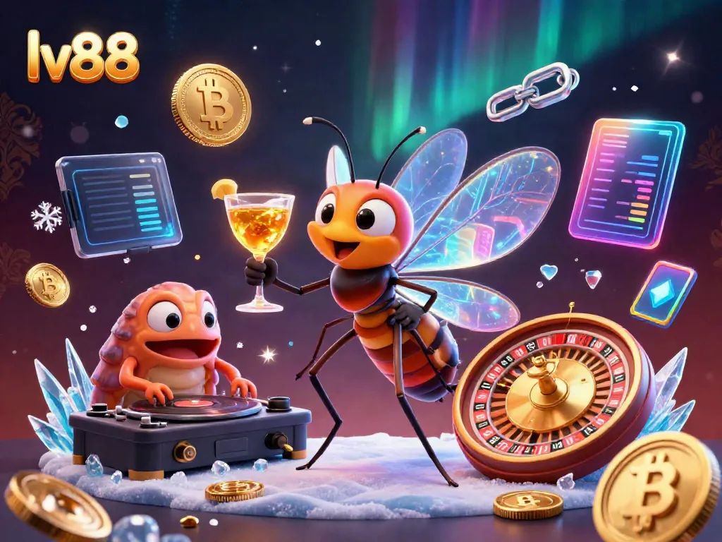 Experience lv88 with a lively casino scene featuring unique characters and vibrant elements.