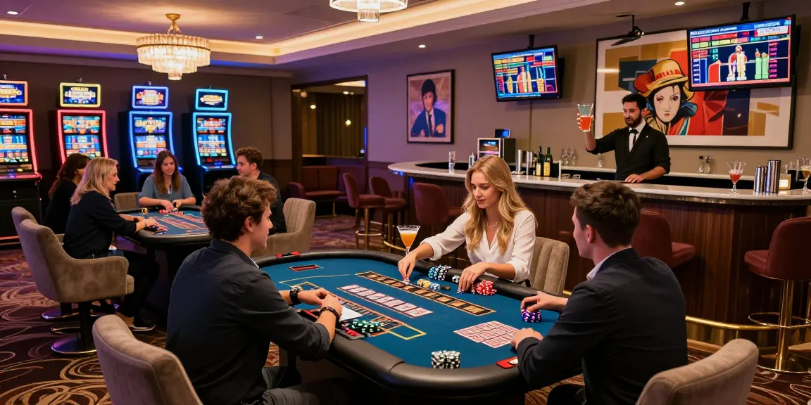 High-stakes gaming scene in luxurious casino featuring iwin players enjoying vibrant tables and elegant decor