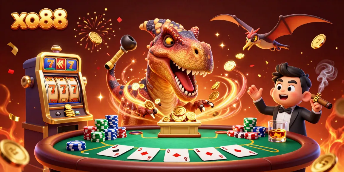 Experience thrilling jackpots at xo88, where a pachycephalosaurus wins with a golden slot machine.