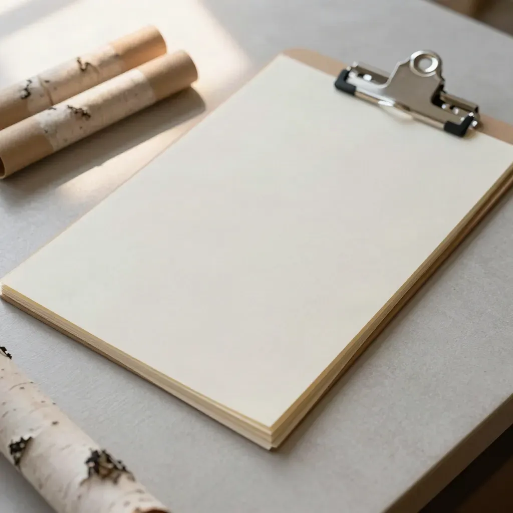 Cream fundraiser plan pack materials spread in a top-down flat lay with paper, tabs, tubes, and clipboard.