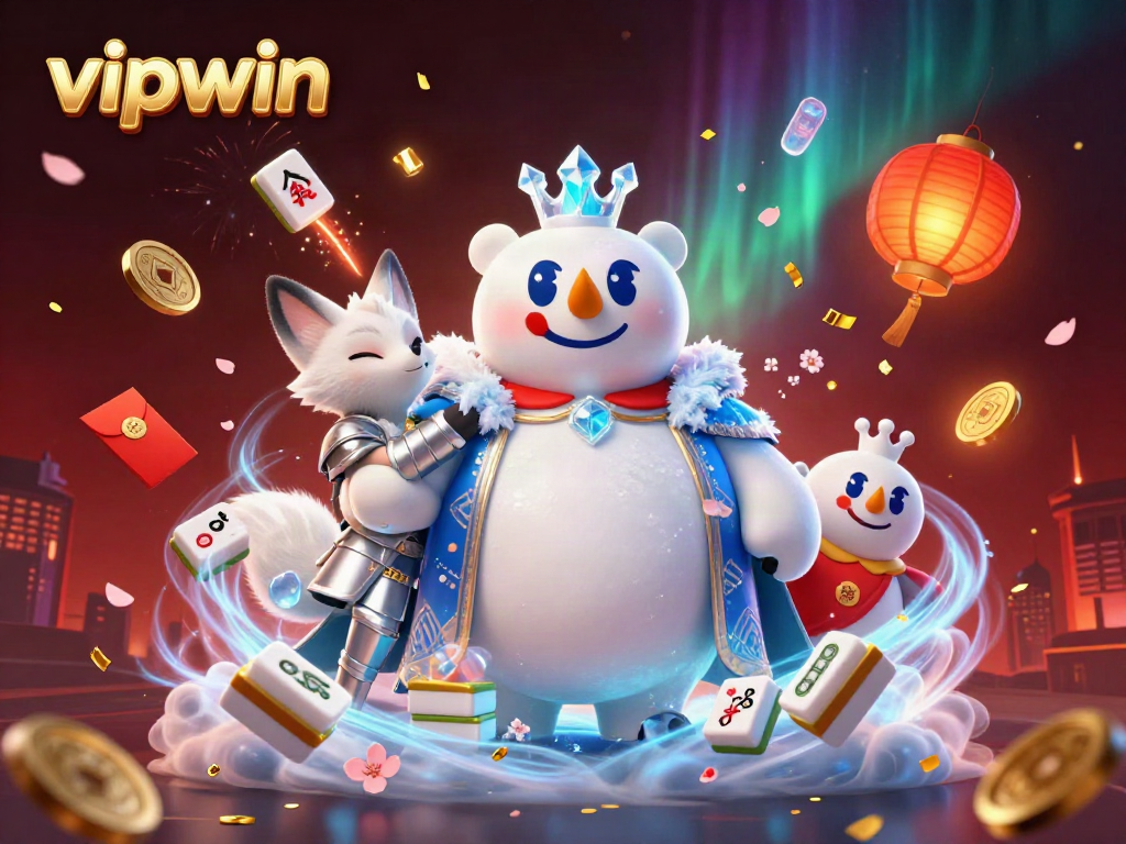 Experience the thrill of gambling at vipwin with vibrant 3D casino characters and dynamic elements.