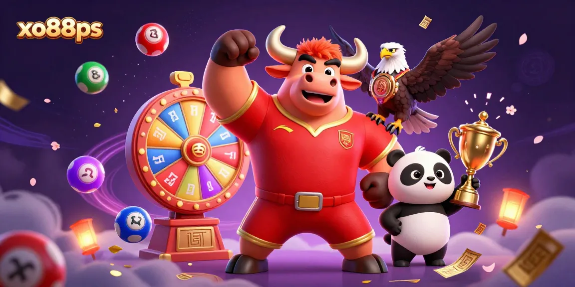 Experience thrilling action at xo88ps with vibrant lottery balls and dynamic characters celebrating winnings.