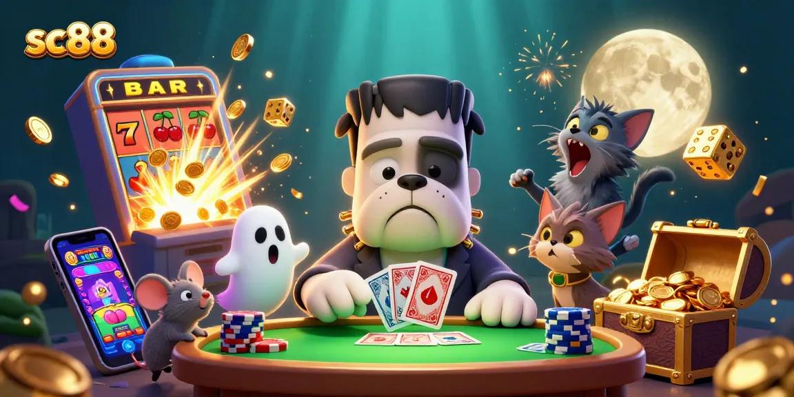 Experience thrilling moments with sc88 at a vibrant, ghostly card table filled with action!