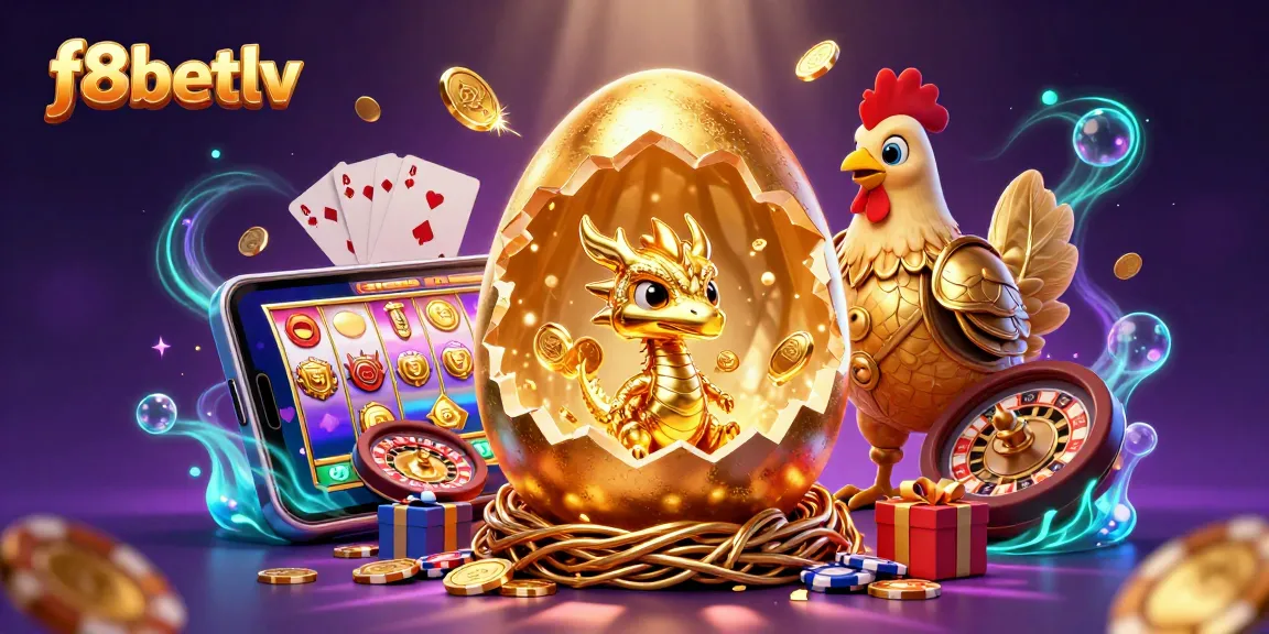 Experience the thrill of gaming at f8betlv with a baby dragon and poker chips, showcasing the excitement of online gambling.