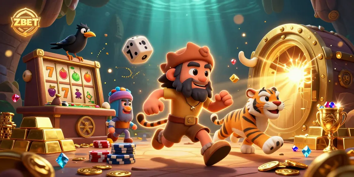 ZBET offers an exciting prehistoric casino experience with a caveman, sabertooth tiger, and clever crow.