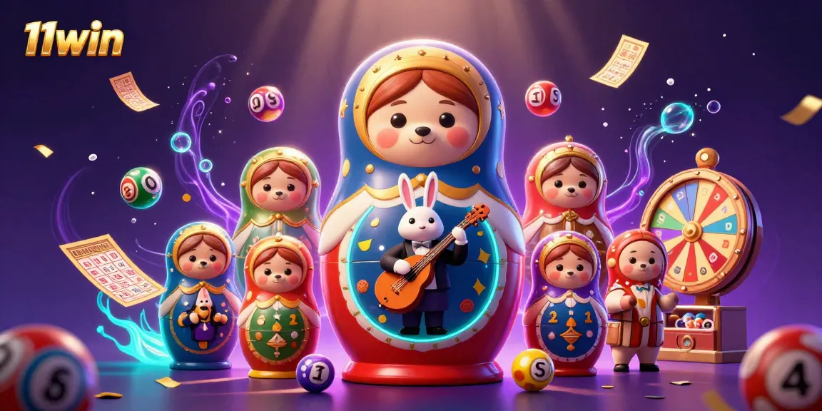 Experience the excitement of 11win's dynamic casino scene full of colorful lottery balls and festive energy.